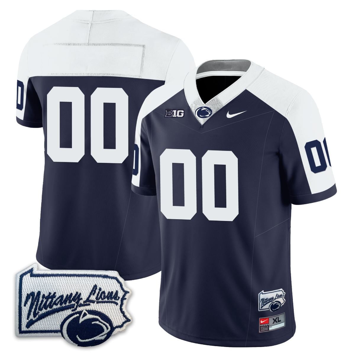 Penn State Nittany Lions Football Pennsylvania Map Custom Jersey - All Stitched