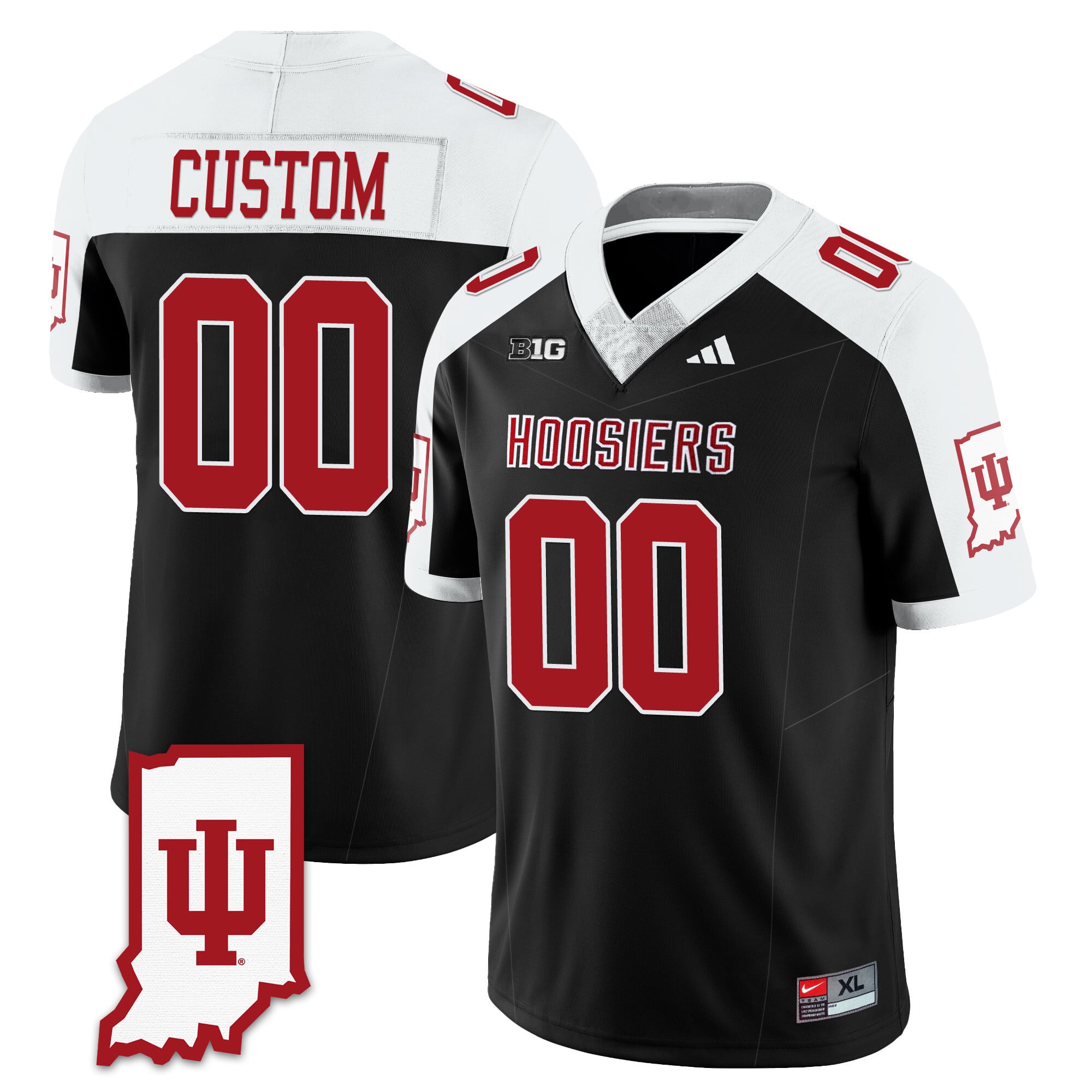 Men's Indiana Hoosiers Football Jersey All Stitched - Indiana Map