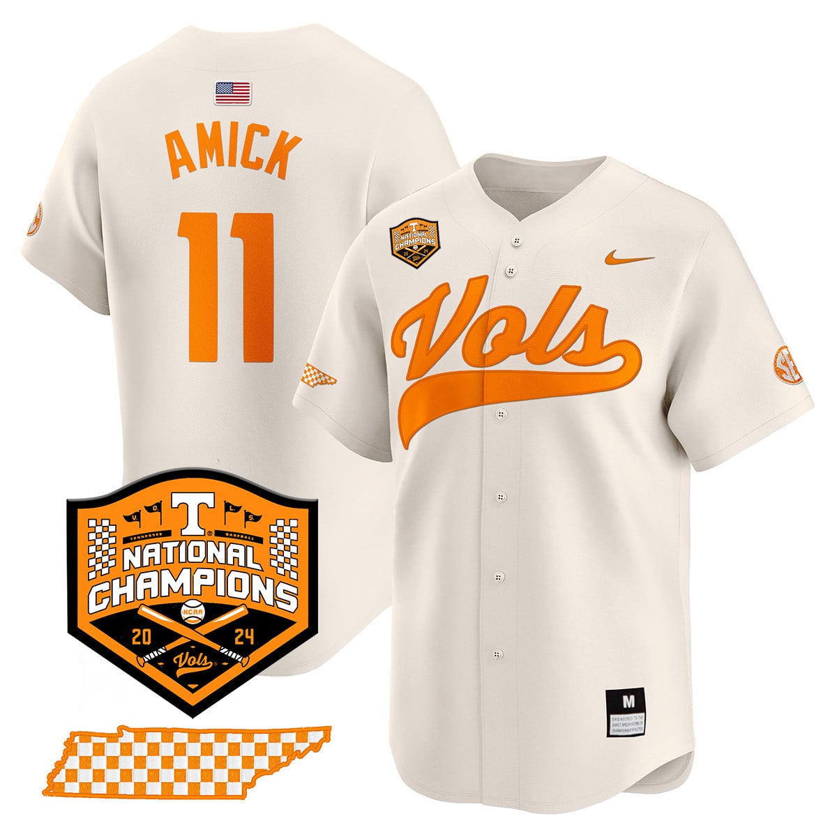 Men's Tennessee Volunteers 2024 National Champions Vapor Premier Limited Jersey - All Stitched