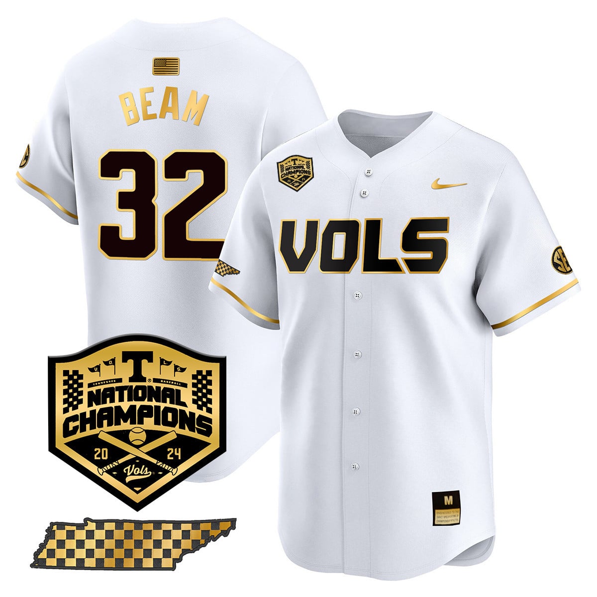 Men's Tennessee Volunteers 2024 National Champions Vapor Premier Limited Jersey V1 - All Stitched