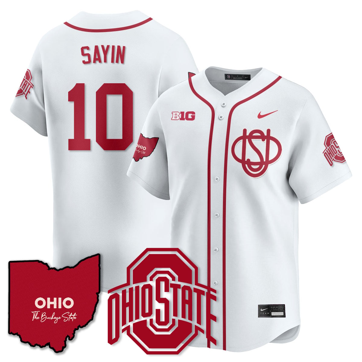 Men's Ohio State Buckeyes 2025 Wordmark Jersey - All Stitched