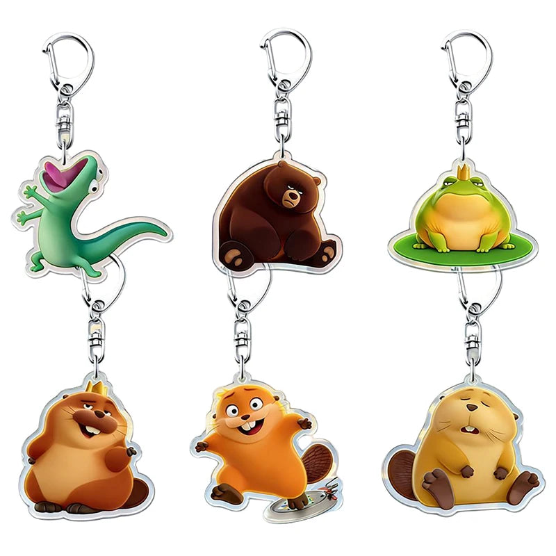 Hopperrs 2D Acrylic Keychain Funny Lizard Keyrings Cartoon Meme Keychains Bag Charms Backpack Hanging Pendent Anime Fans Gift