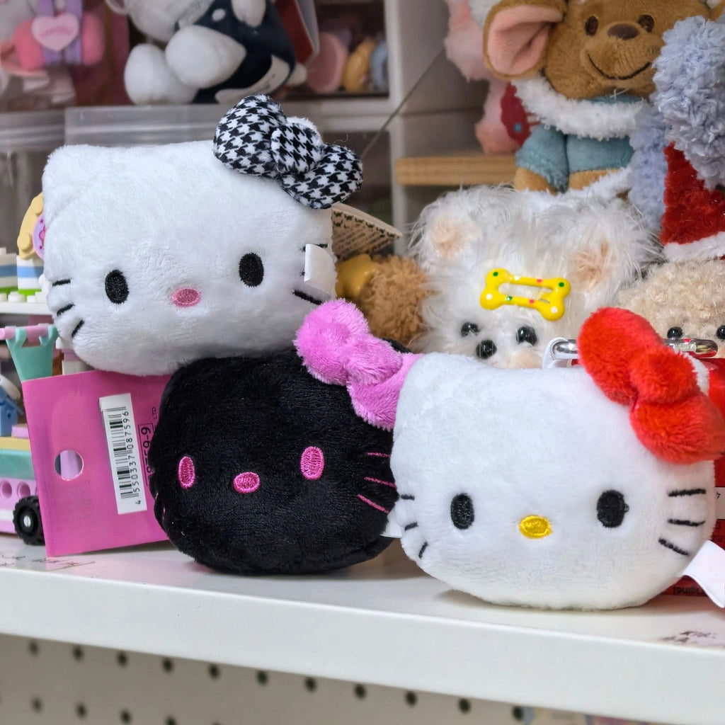 Kawaii Hello Kitty Plush Keychain Cute Cat Head Multi-style Stuffed Pendant Bag Charm Backpack Decor Accessories Gift for Friend