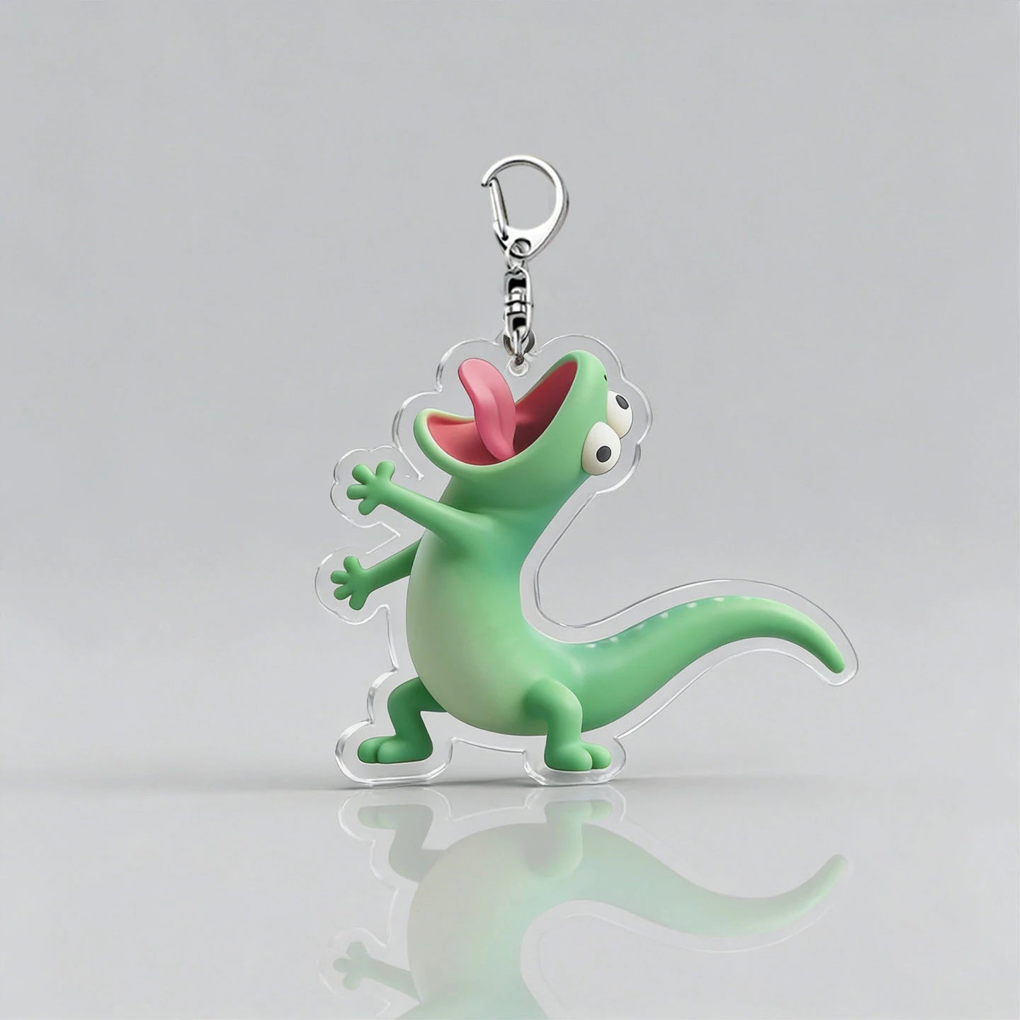 Hopperrs 2D Acrylic Keychain Funny Lizard Keyrings Cartoon Meme Keychains Bag Charms Backpack Hanging Pendent Anime Fans Gift