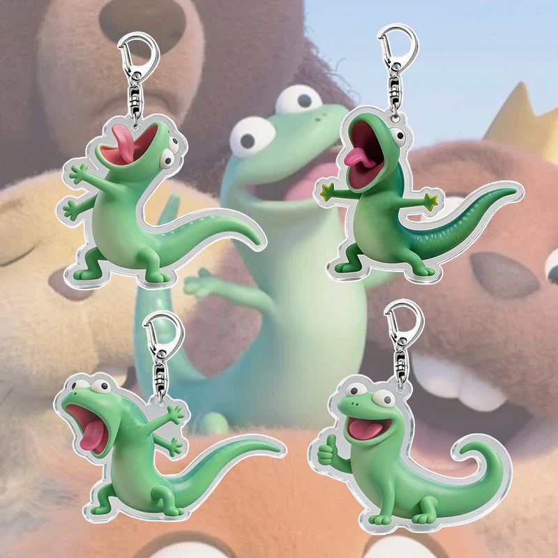 Hopperrs 2D Acrylic Keychain Funny Lizard Keyrings Cartoon Meme Keychains Bag Charms Backpack Hanging Pendent Anime Fans Gift