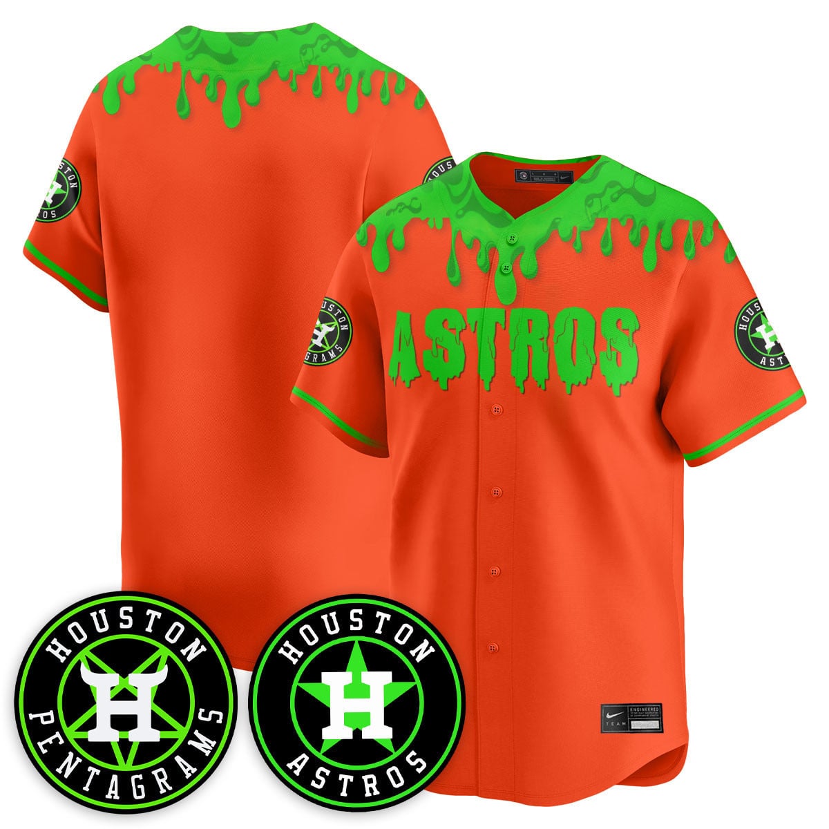 Custom Houston Astros "Slime Night Special" Jersey - Stitched