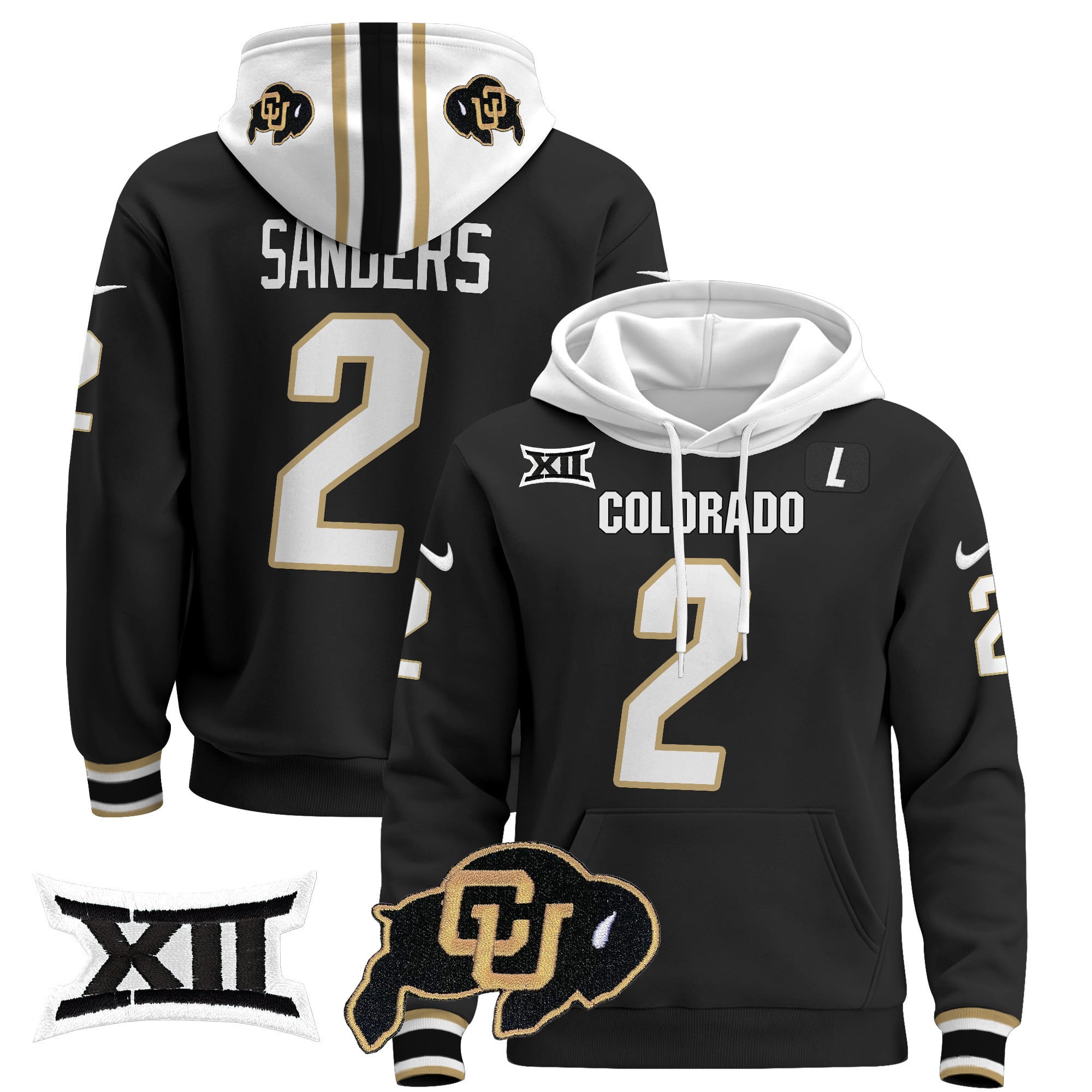 Unisex Colorado Buffaloes Pullover Hoodie - Big 12 XII Patch