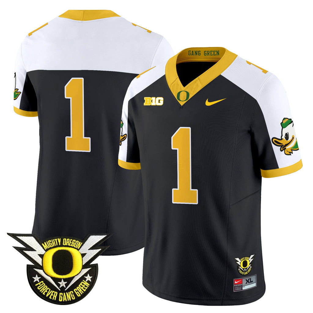 Men's Oregon Ducks 2024 Forever Gang Green & BIG Patch Vapor Limited Jersey - All Stitched