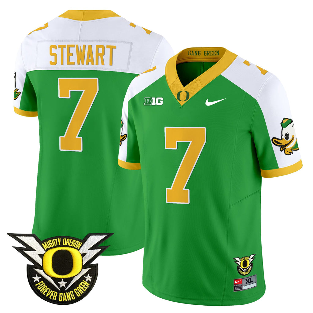 Men's Oregon Ducks 2024 Forever Gang Green & BIG Patch Vapor Limited Jersey - All Stitched