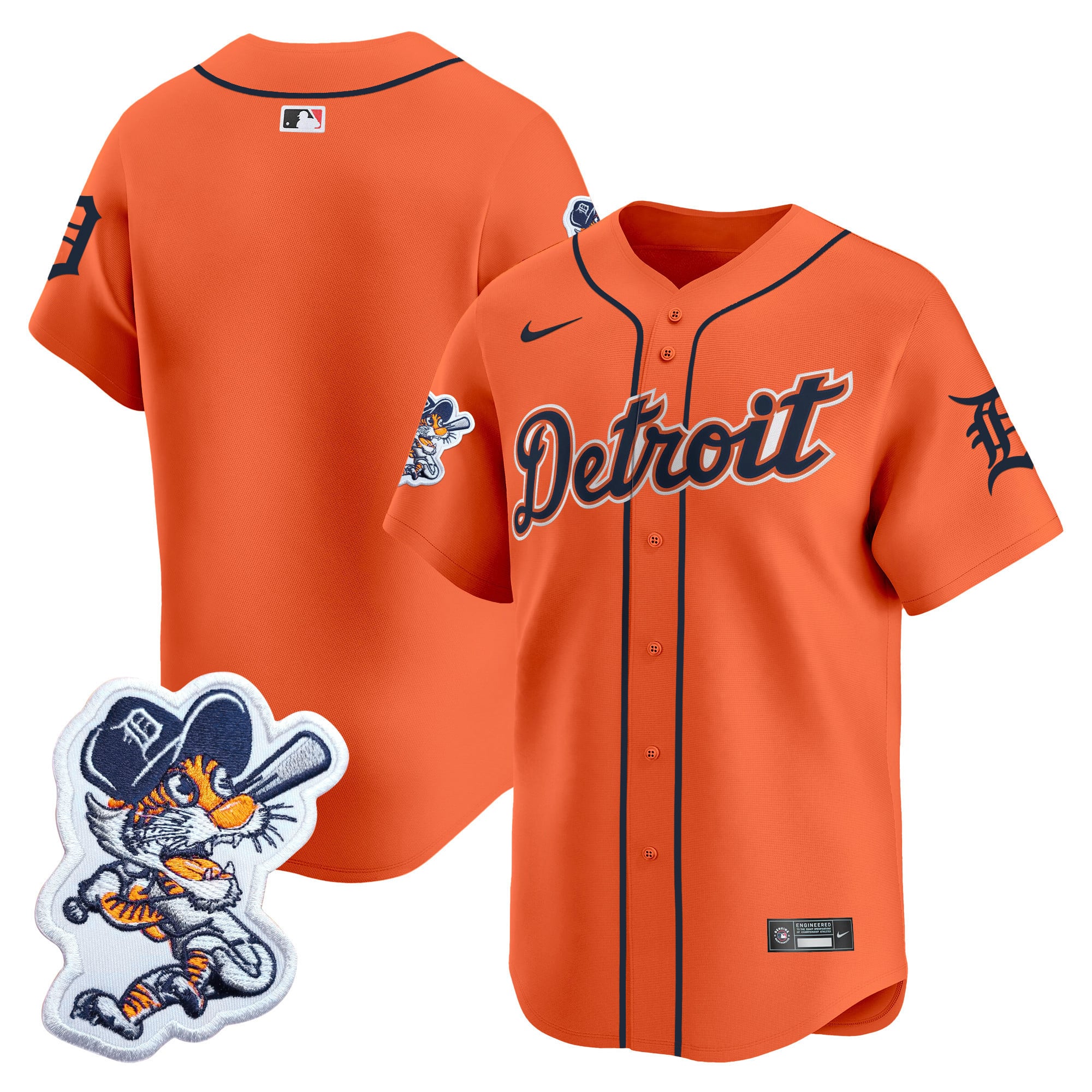 Detroit Tigers Paws Patch Vapor Premier Limited Jersey - All Stitched