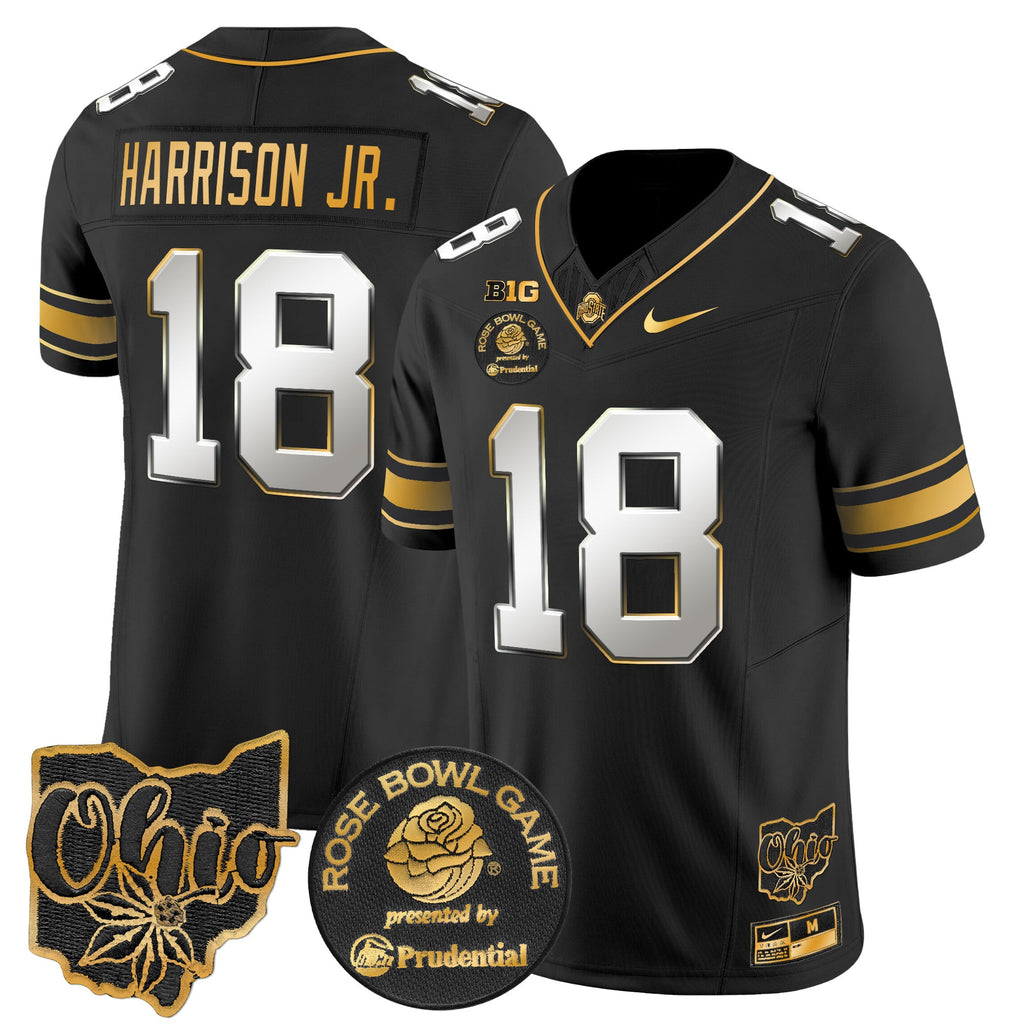 Men's Ohio State Buckeyes Rose Bowl Gold Vapor Limited Jersey - All Stitched