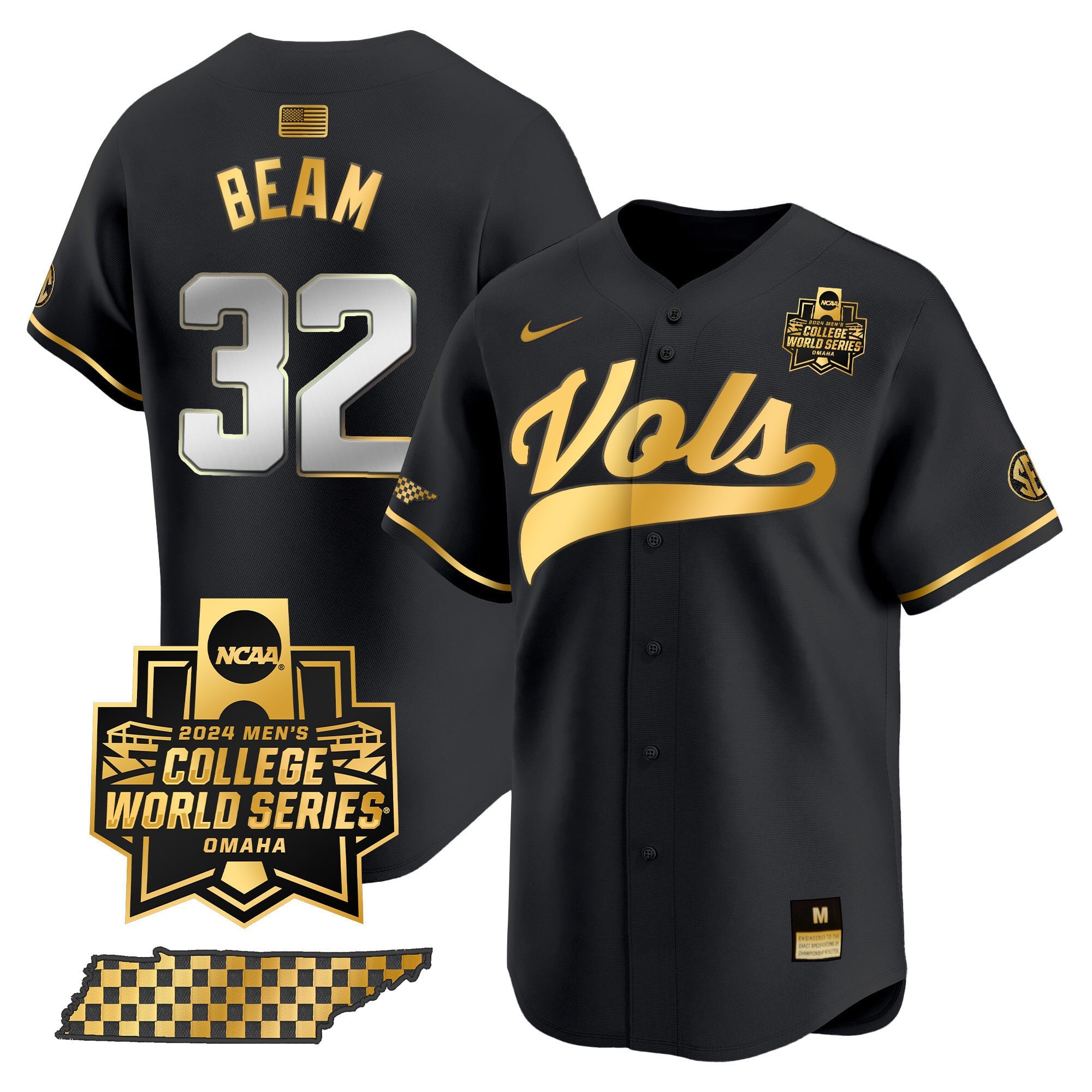 Men's Tennessee Volunteers 2024 College World Series Vapor Premier Limited Jersey V2 - All Stitched