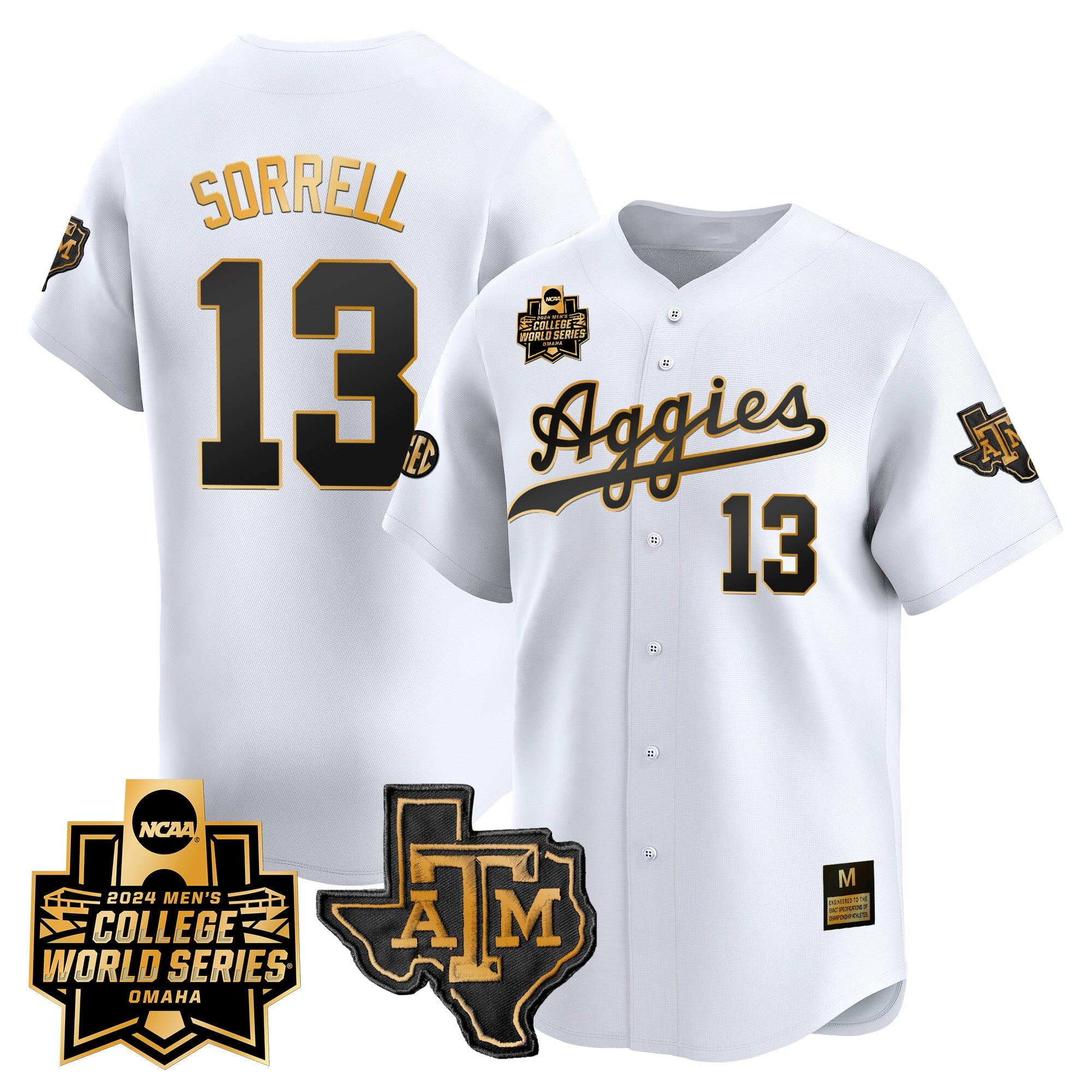 Men's Texas A&M Aggies 2024 College World Series Vapor Premier Limited Jersey - All Stitched