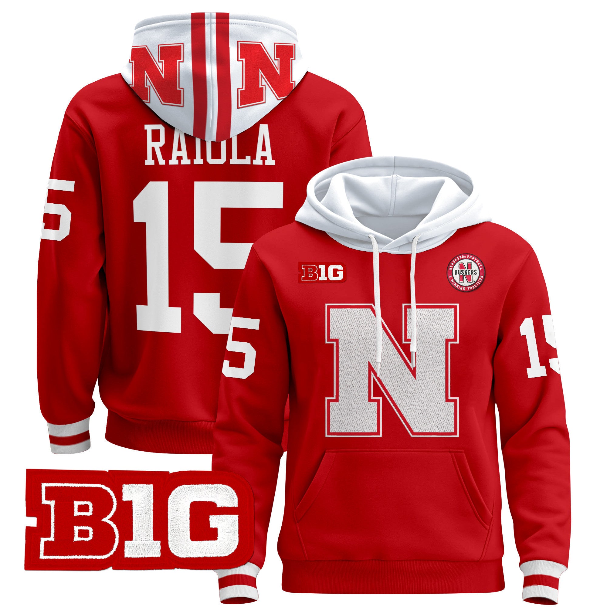 Men's Nebraska Cornhuskers 2024 Pullover Hoodie V2 - All Stitched