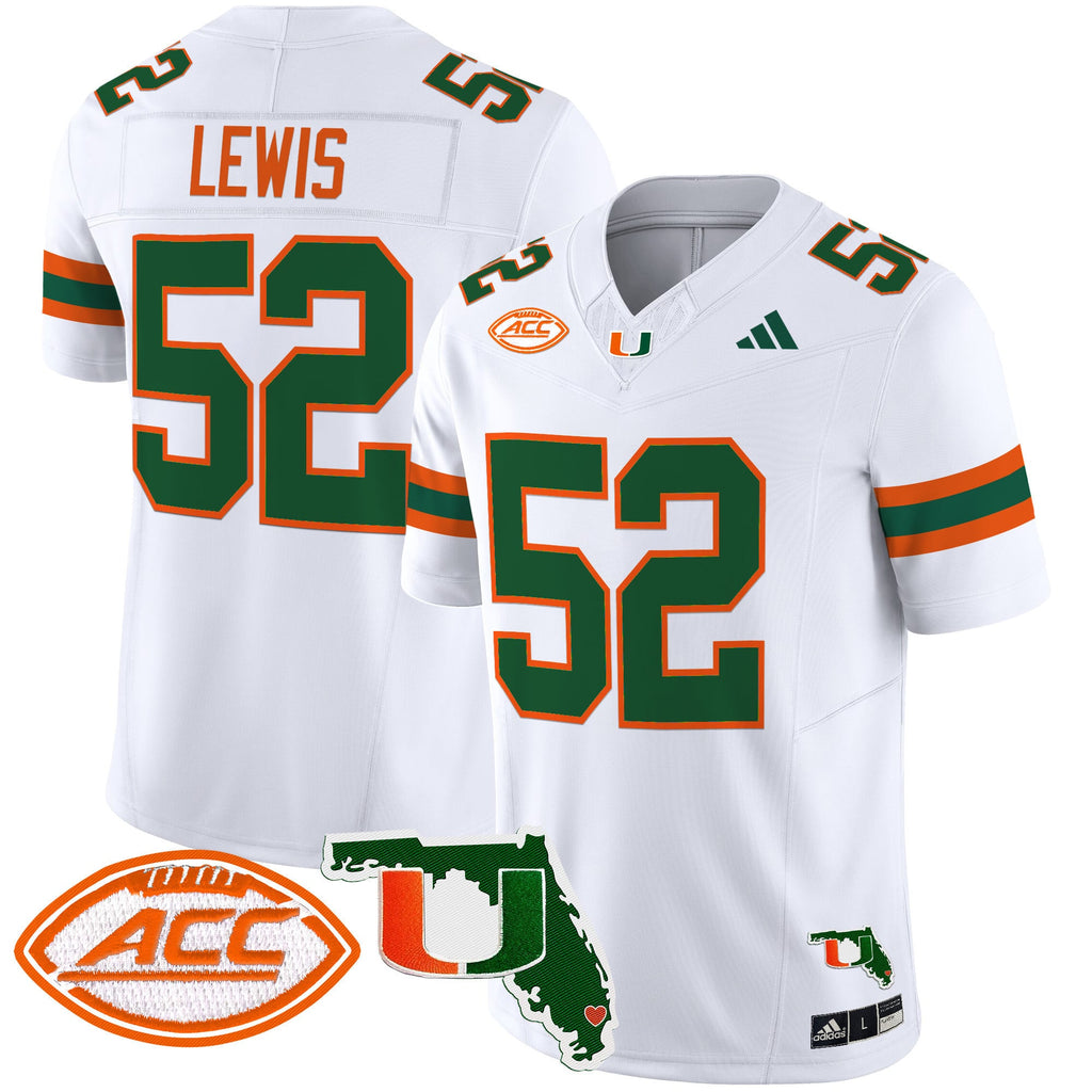 Men's Miami Hurricanes 2024 Florida Patch Vapor Limited Jersey - All Stitched