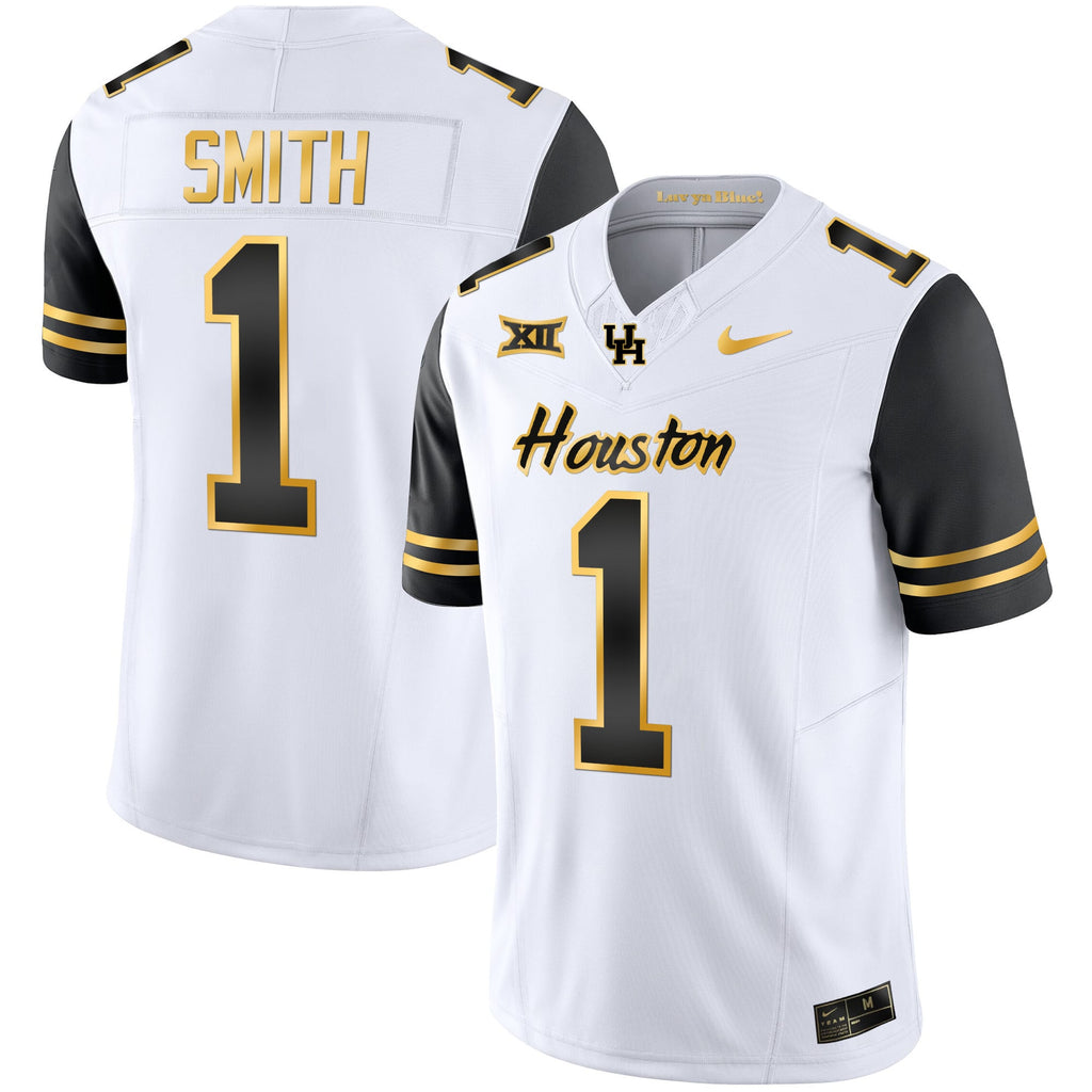Men's Houston Cougars 2023 Oilers Inspired Gold Jersey - All Stitched