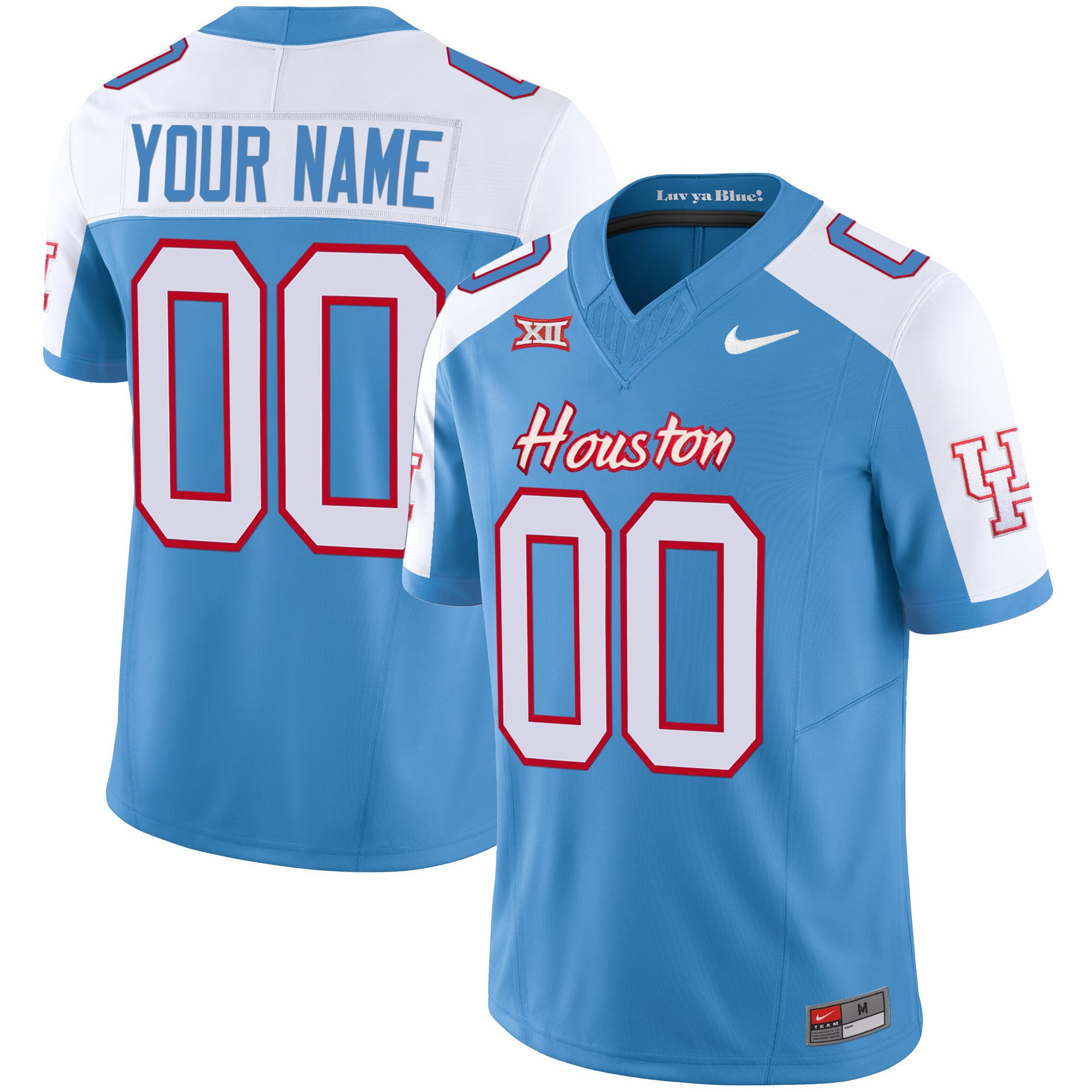 Custom Name/Gender Houston Cougars Oilers Inspired Vapor Jersey V4 - All Stitched