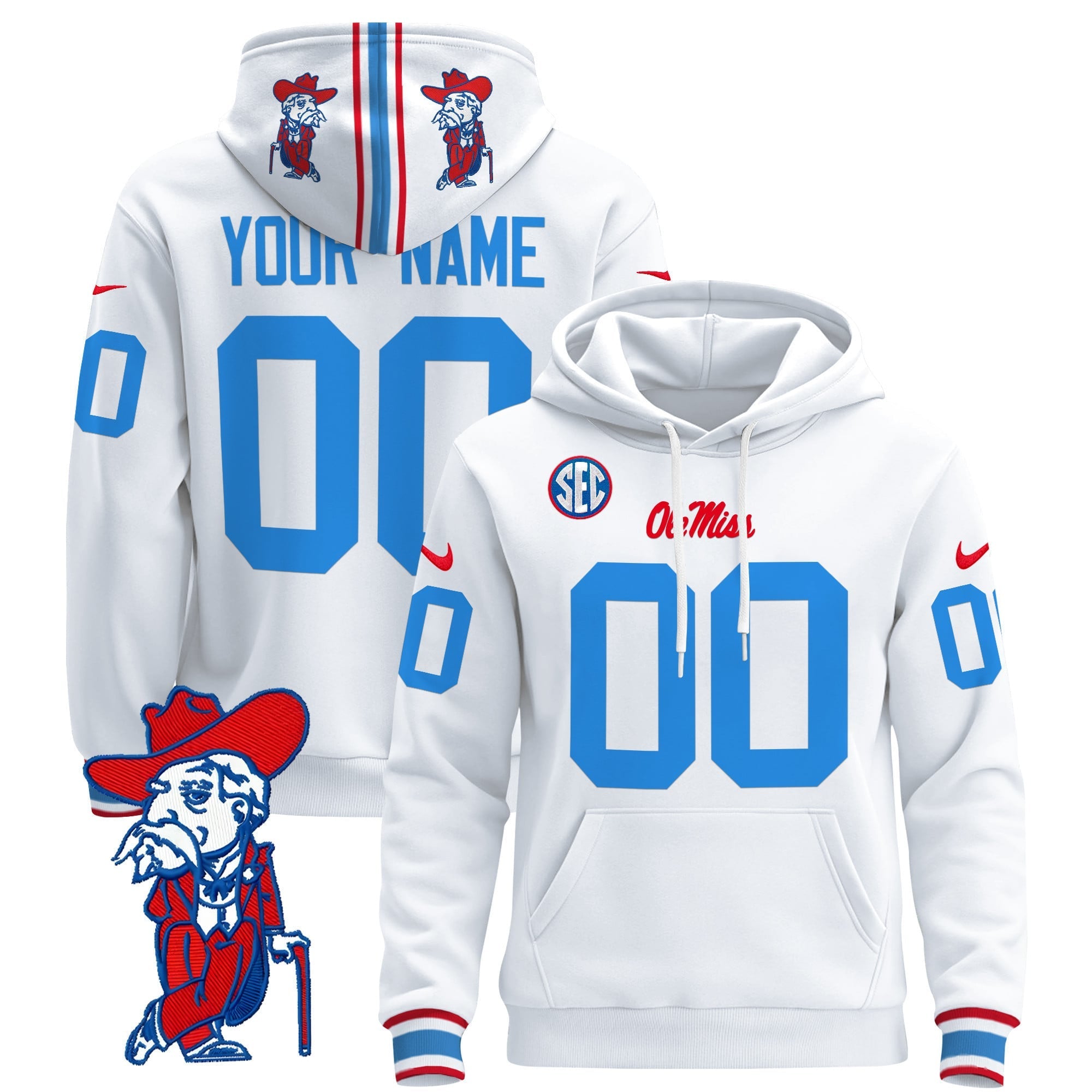 Ole Miss Rebels 2024 Custom Pullover Hoodie