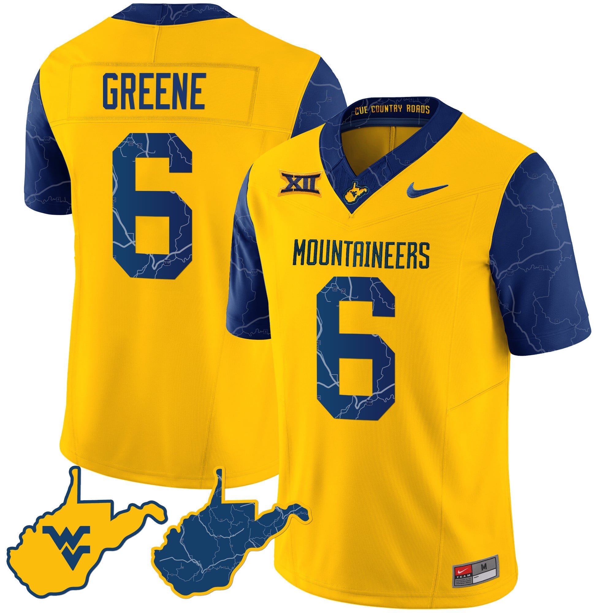 Men's West Virginia Mountaineers 2024 Country Roads Jersey - All Stitched