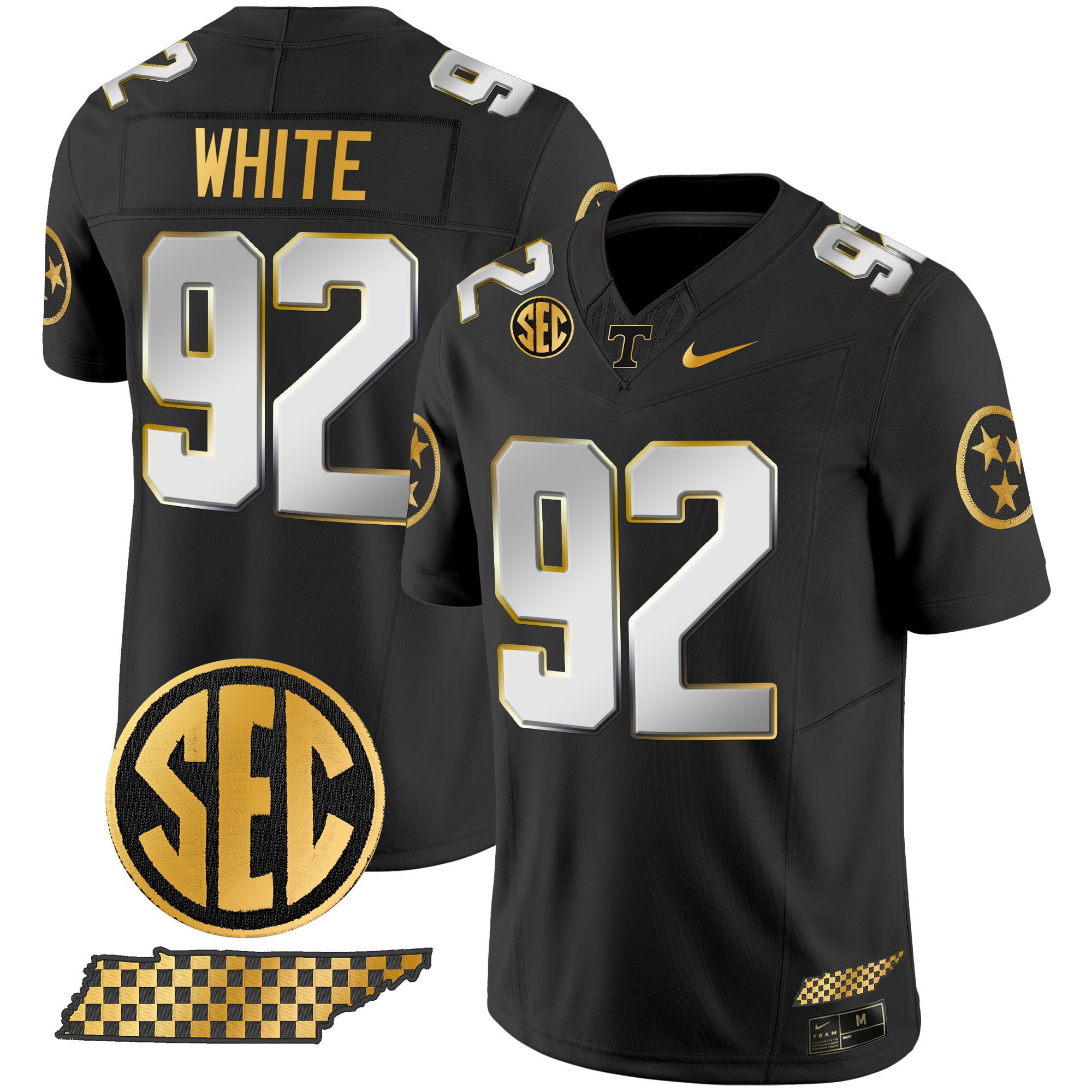 Men's Tennessee Volunteers 2024 Gold Vapor Limited Jersey V2 - All Stitched