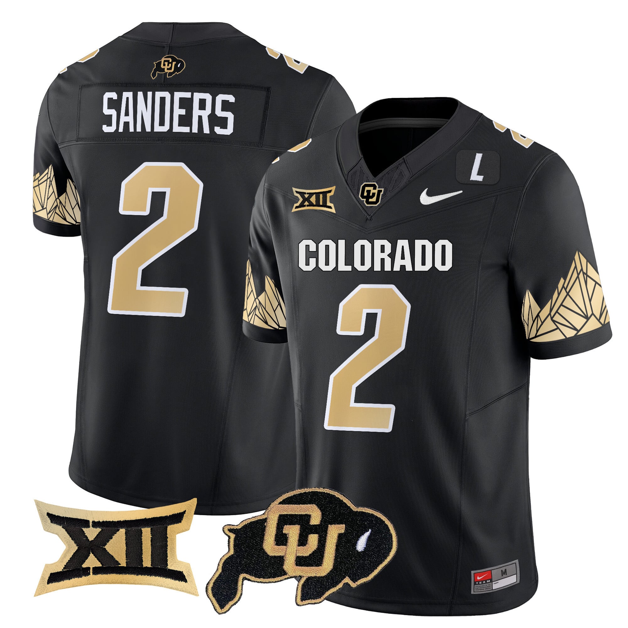 Men's Colorado Buffaloes Vapor Limited Jersey V4 - Big 12 XII Patch - All Stitched