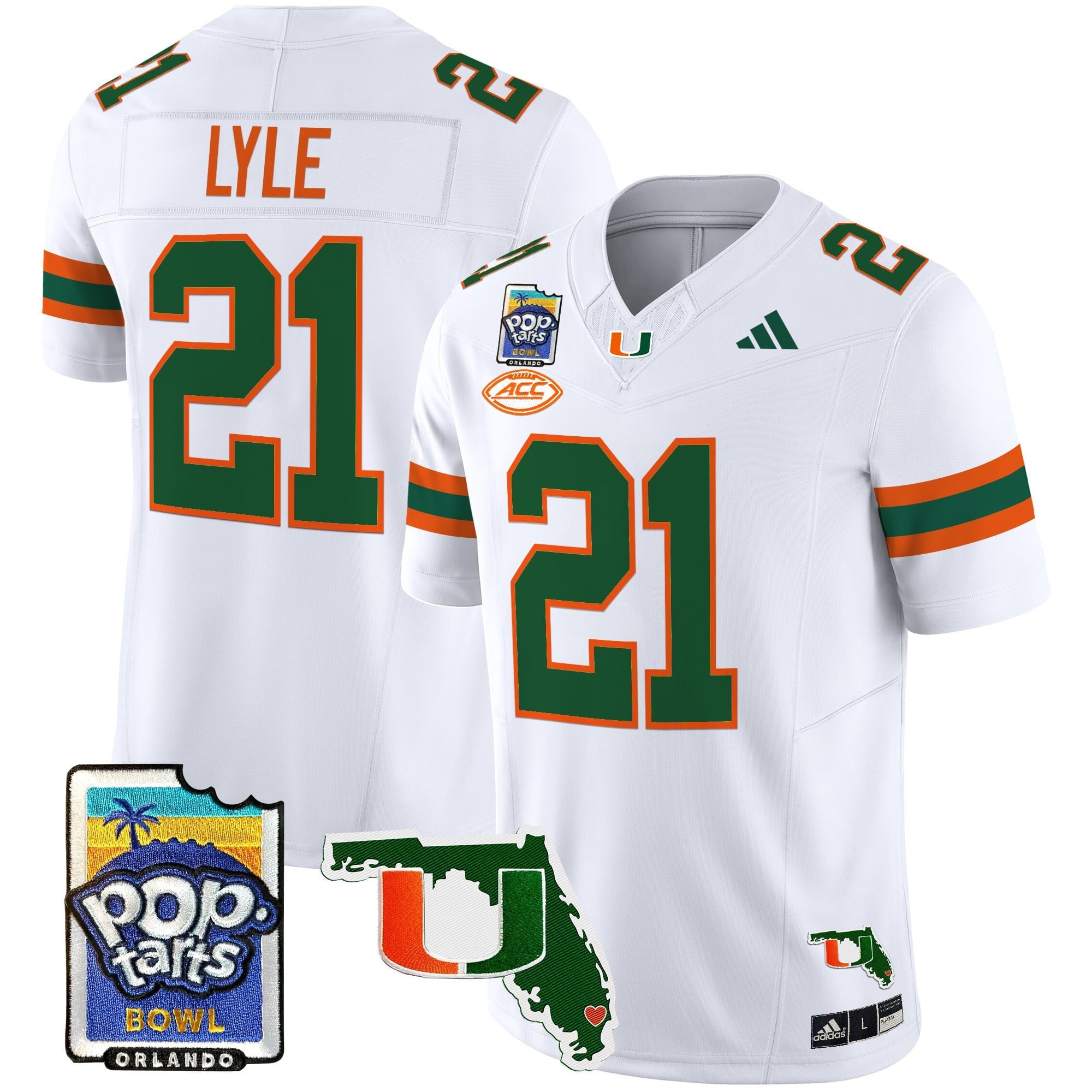 Men's Miami Hurricanes 2025 PopTarts Bowl Patch Vapor Limited Jersey - All Stitched
