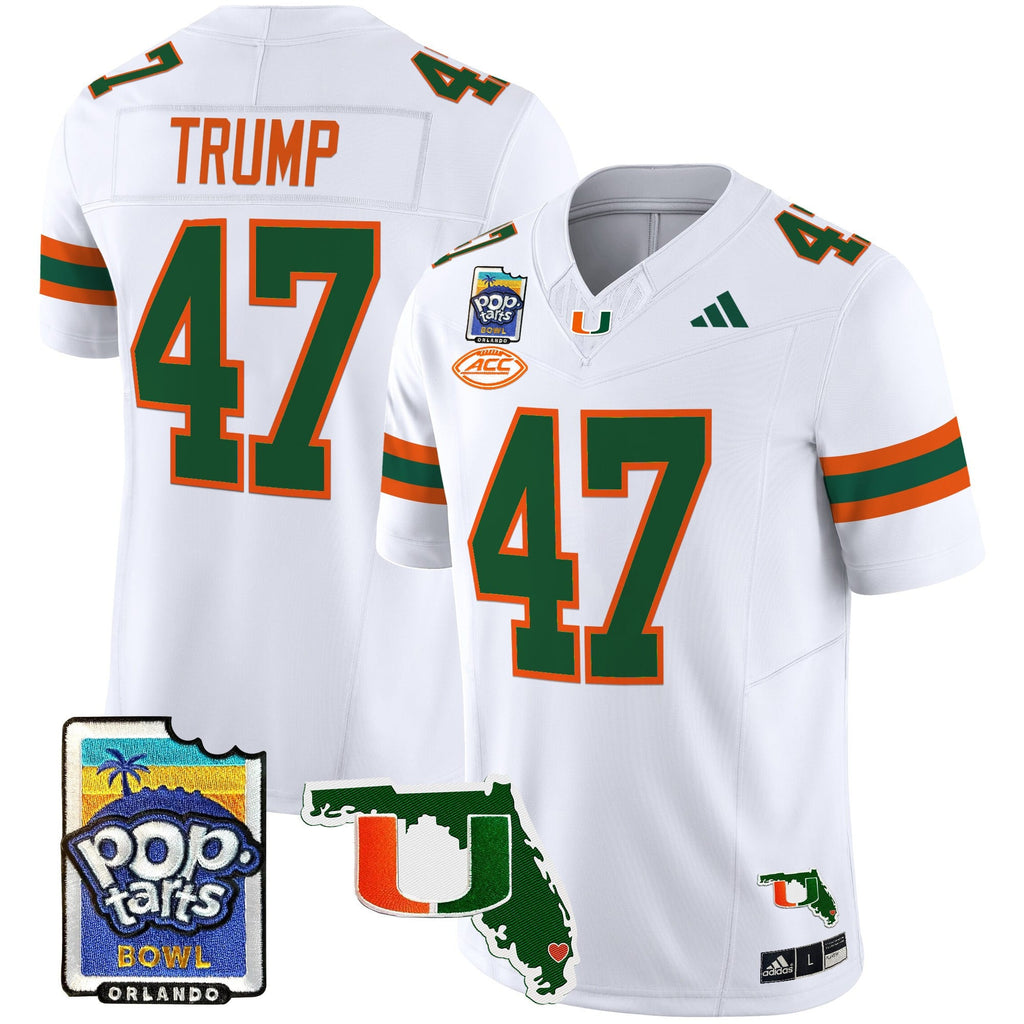 Men's Miami Hurricanes 2025 PopTarts Bowl Patch Vapor Limited Jersey - All Stitched