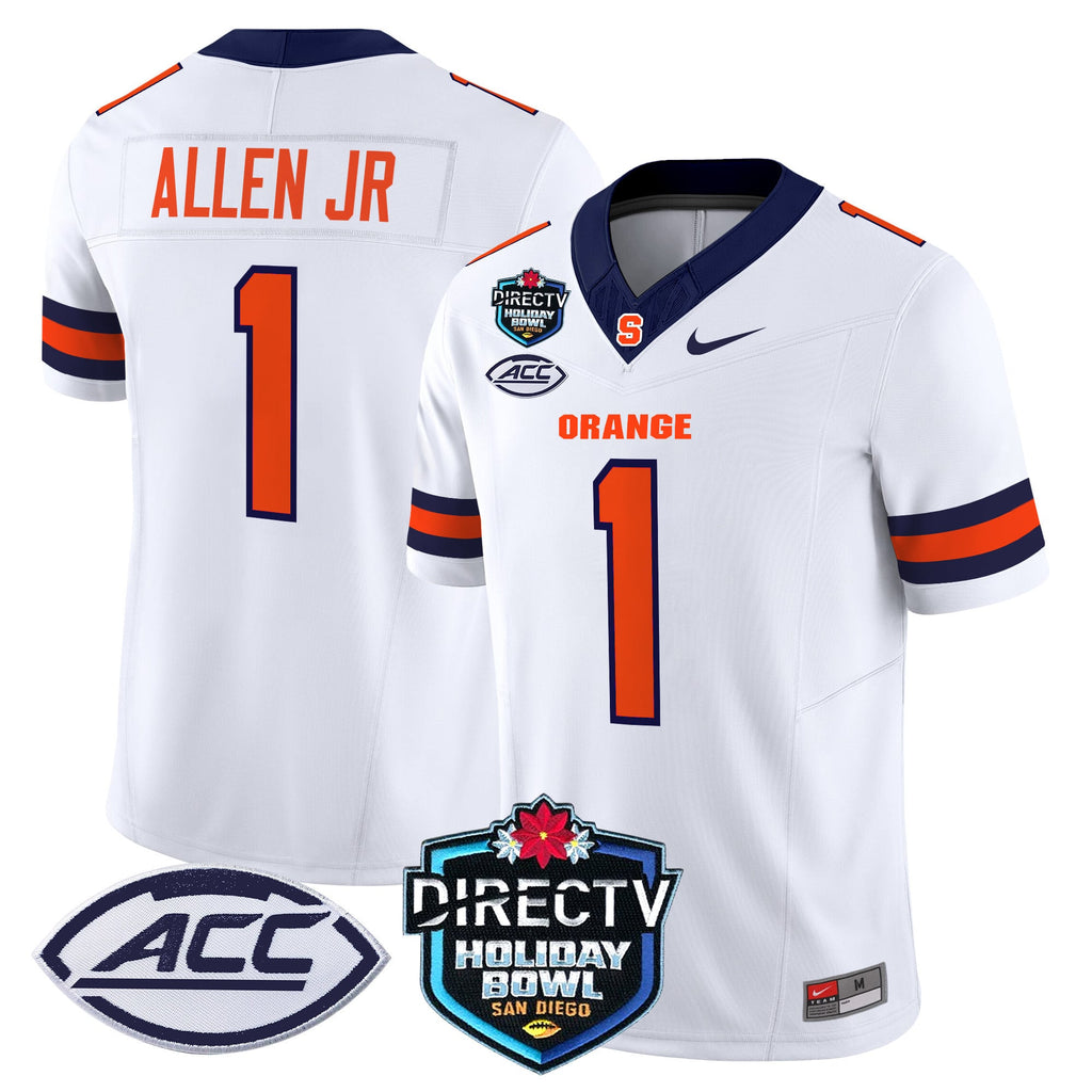 Men's Syracuse Orange 2025 Holiday Bowl Patch Vapor Limited Jersey - All Stitched