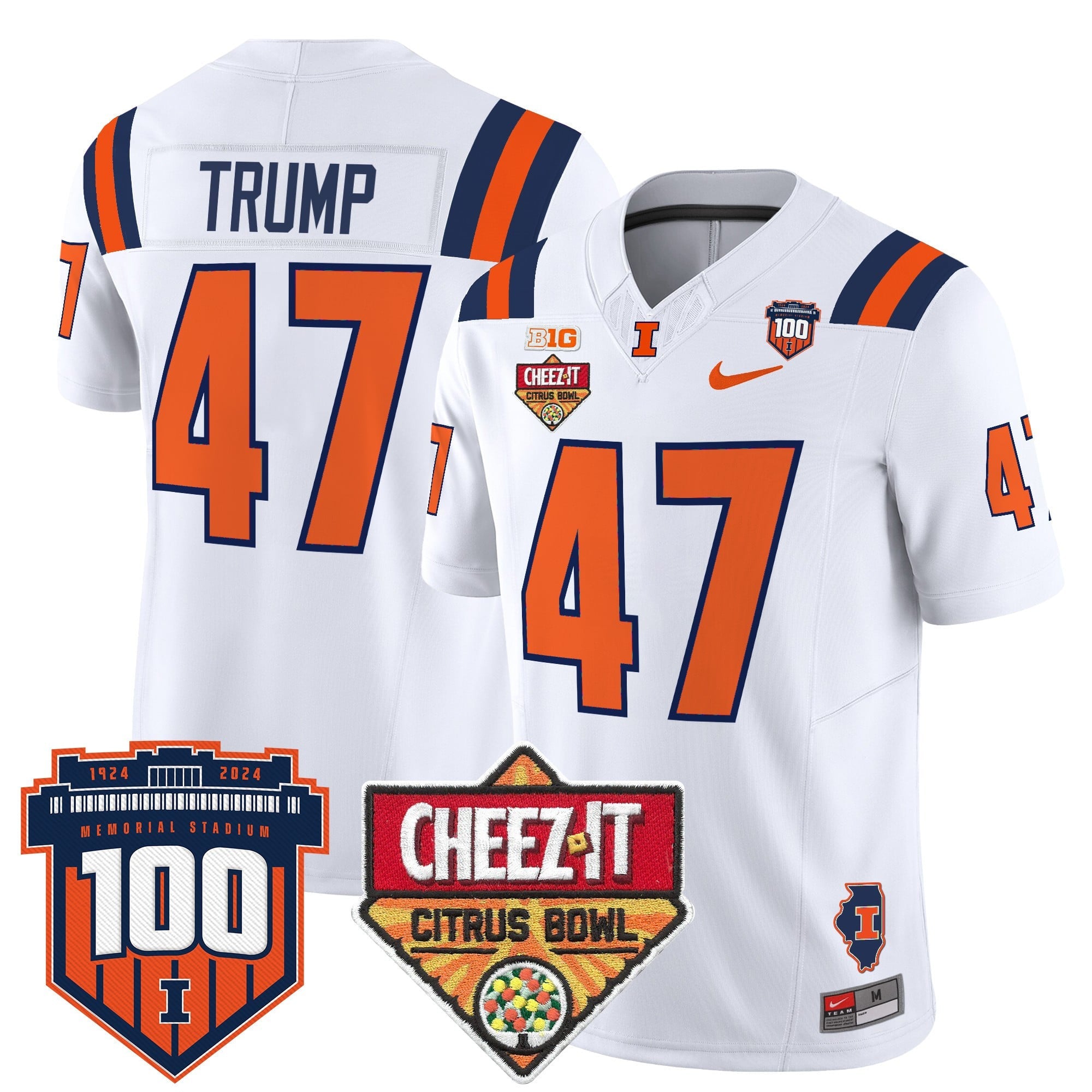 Men's Illinois Fighting Illini 2025 Cheez-It Citrus Bowl Patch Vapor Limited Jersey - All Stitched