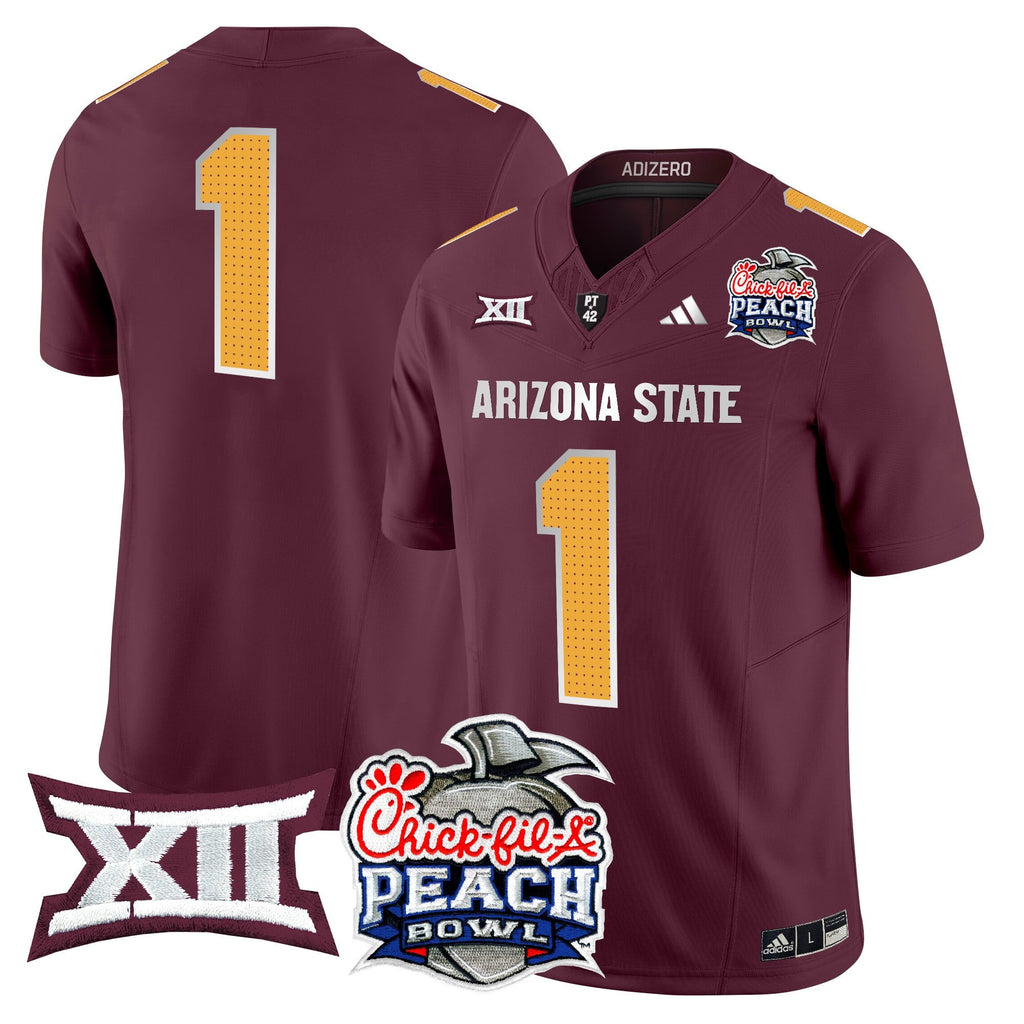 Men's Arizona State Sun Devils 2025 Peach Bowl Vapor Limited Jersey - All Stitched