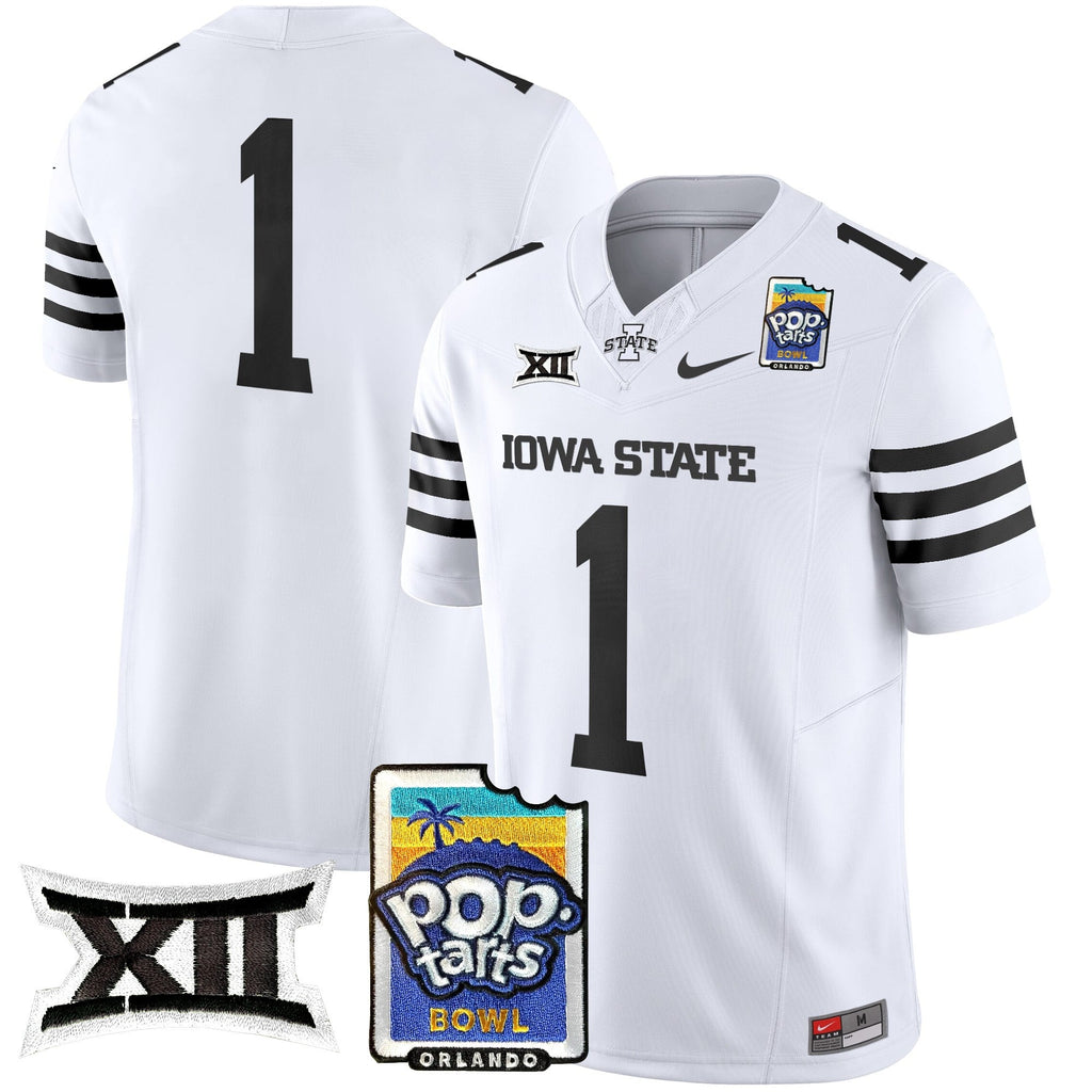 Men's Iowa State Cyclones 2025 PopTarts Bowl Patch Vapor Limited Jersey - All Stitched